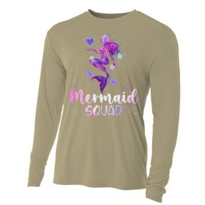 Mermaid Birthday Squad Party Women Mermaid Halloween Cooling Performance Long Sleeve Crew