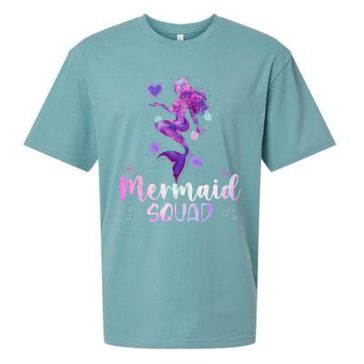 Mermaid Birthday Squad Party Women Mermaid Halloween Sueded Cloud Jersey T-Shirt