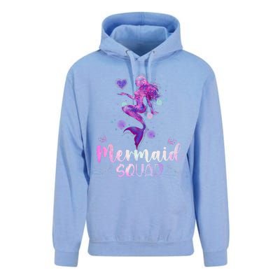 Mermaid Birthday Squad Party Women Mermaid Halloween Unisex Surf Hoodie