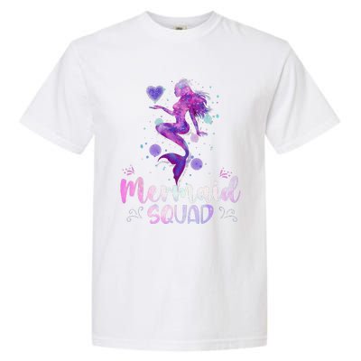 Mermaid Birthday Squad Party Women Mermaid Halloween Garment-Dyed Heavyweight T-Shirt