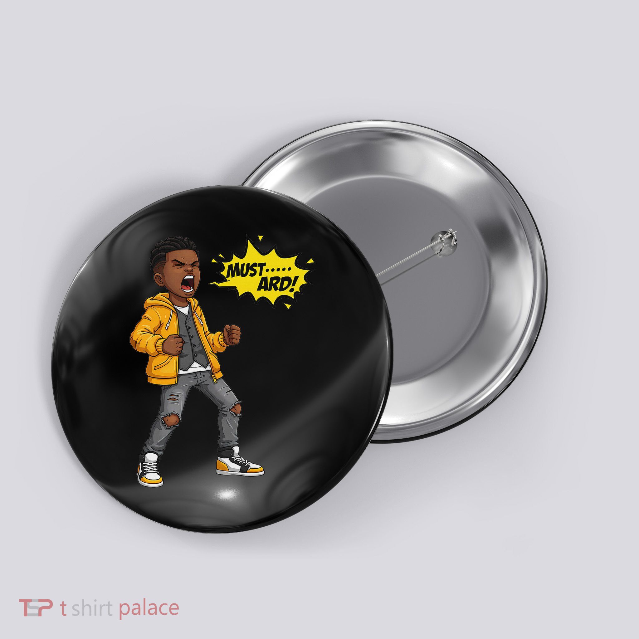 Mustard Bold Statement Funny Urban Style Design, Button
