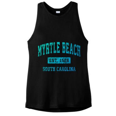 Myrtle Beach South Carolina Sc Vintage Established Sports Gift Ladies PosiCharge Tri-Blend Wicking Tank