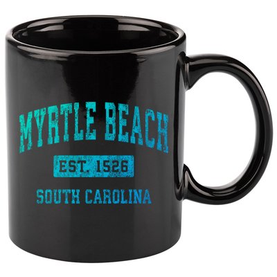 Myrtle Beach South Carolina Sc Vintage Established Sports Gift 11oz C Handle Ceramic Mug
