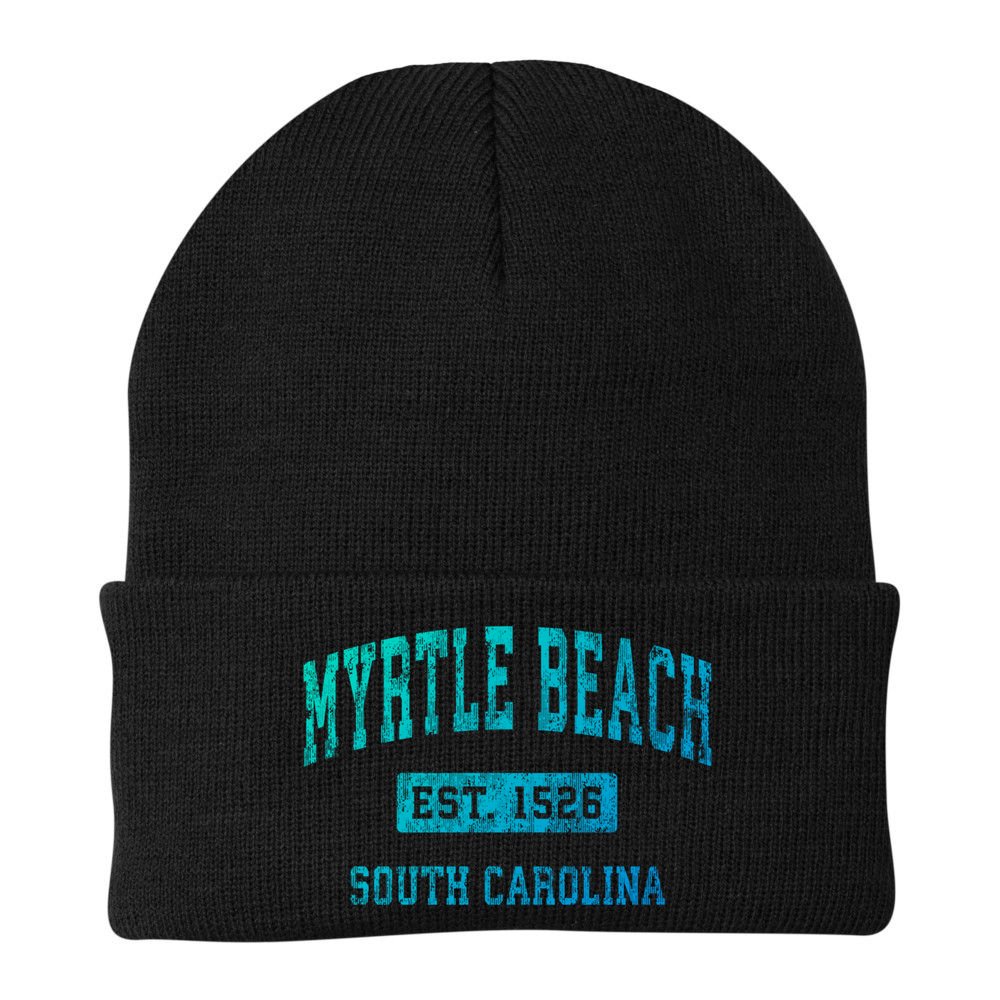Myrtle Beach South Carolina Sc Vintage Established Sports Gift Beanie