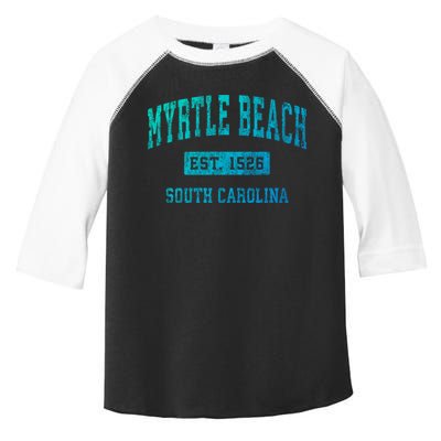 Myrtle Beach South Carolina Sc Vintage Established Sports Gift Toddler Fine Jersey T-Shirt