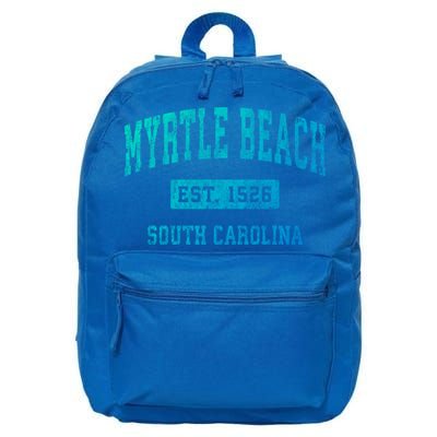 Myrtle Beach South Carolina Sc Vintage Established Sports Gift 16 in Basic Backpack