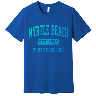 Myrtle Beach South Carolina Sc Vintage Established Sports Gift Premium T-Shirt