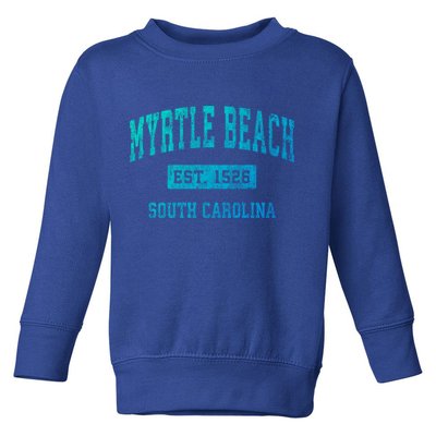 Myrtle Beach South Carolina Sc Vintage Established Sports Gift Toddler Sweatshirt
