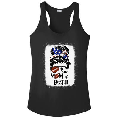 Messy Bun Soccer Mom Football Mom Of Both Mothers Day Ladies PosiCharge Competitor Racerback Tank