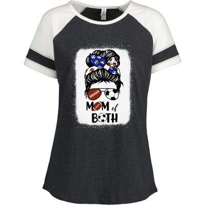 Messy Bun Soccer Mom Football Mom Of Both Mothers Day Enza Ladies Jersey Colorblock Tee