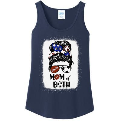 Messy Bun Soccer Mom Football Mom Of Both Mothers Day Ladies Essential Tank