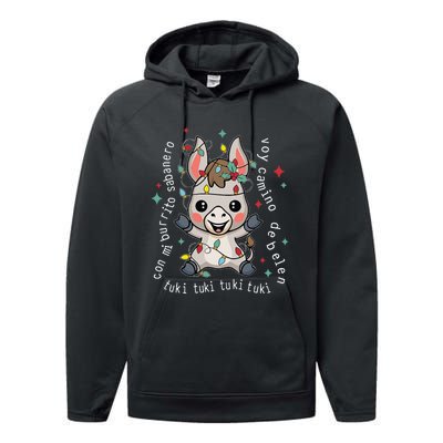 Mi Burrito Sabanero Mexican Funny Tuki Tuki Donkey Latino Performance Fleece Hoodie