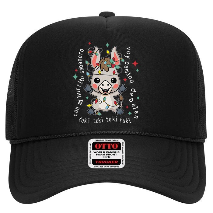 Mi Burrito Sabanero Mexican Funny Tuki Tuki Donkey Latino High Crown Mesh Back Trucker Hat