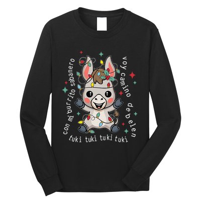 Mi Burrito Sabanero Mexican Funny Tuki Tuki Donkey Latino Long Sleeve Shirt