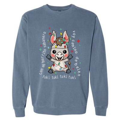 Mi Burrito Sabanero Mexican Funny Tuki Tuki Donkey Latino Garment-Dyed Sweatshirt