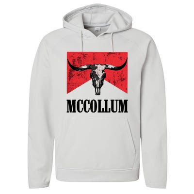 Mccollum Bull Skull Cute For Country Music Lover Performance Fleece Hoodie