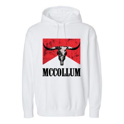 Mccollum Bull Skull Cute For Country Music Lover Garment-Dyed Fleece Hoodie