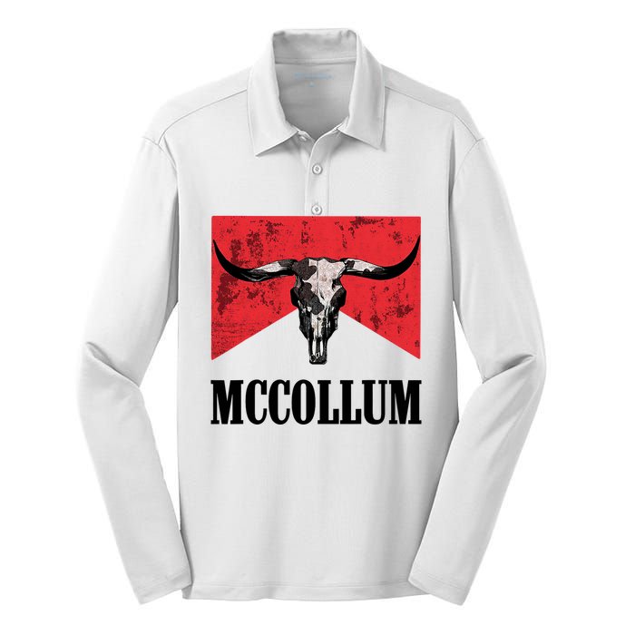 Mccollum Bull Skull Cute For Country Music Lover Silk Touch Performance Long Sleeve Polo