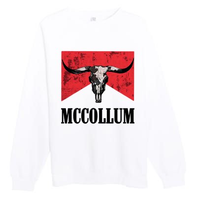 Mccollum Bull Skull Cute For Country Music Lover Premium Crewneck Sweatshirt