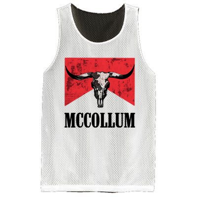 Mccollum Bull Skull Cute For Country Music Lover Mesh Reversible Basketball Jersey Tank