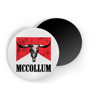 Mccollum Bull Skull Cute For Country Music Lover Magnet