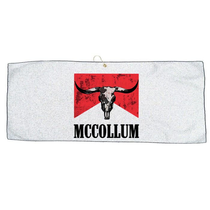 Mccollum Bull Skull Cute For Country Music Lover Large Microfiber Waffle Golf Towel