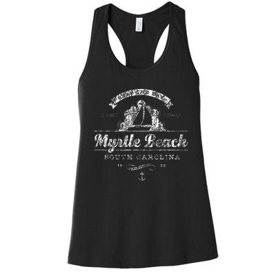 Myrtle Beach Sc Sailboat Vintage Nautical Women's Racerback Tank