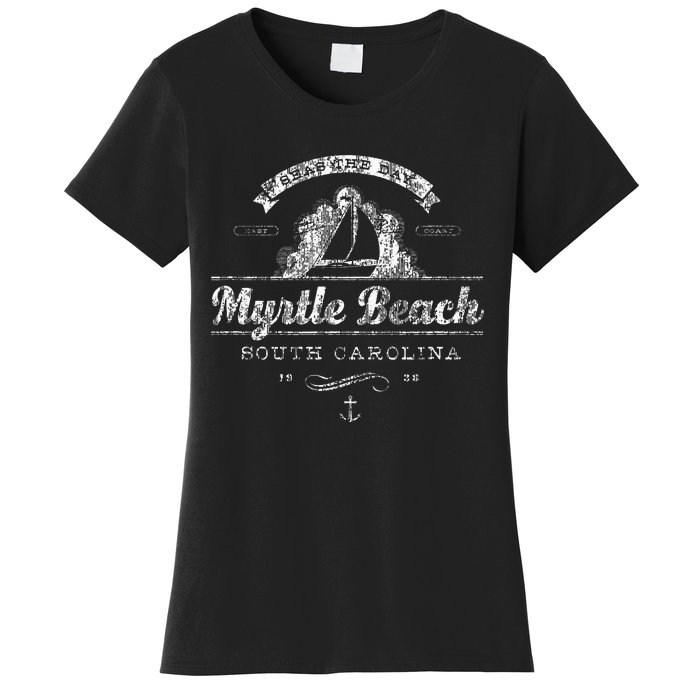 Myrtle Beach Sc Sailboat Vintage Nautical Women's T-Shirt