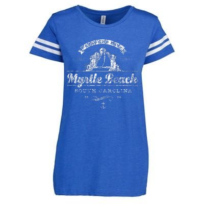 Myrtle Beach Sc Sailboat Vintage Nautical Enza Ladies Jersey Football T-Shirt