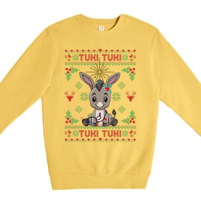 Mi Burrito Sabanero Mexican Funny Tuki Tuki Donkey Ugly Xmas Premium Crewneck Sweatshirt