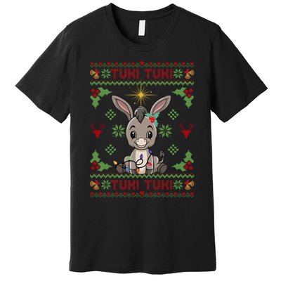 Mi Burrito Sabanero Mexican Funny Tuki Tuki Donkey Ugly Xmas Premium T-Shirt