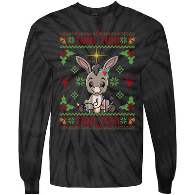 Mi Burrito Sabanero Mexican Funny Tuki Tuki Donkey Ugly Xmas Tie-Dye Long Sleeve Shirt