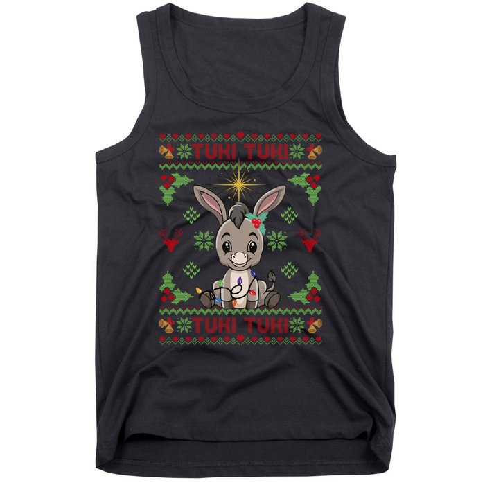 Mi Burrito Sabanero Mexican Funny Tuki Tuki Donkey Ugly Xmas Tank Top