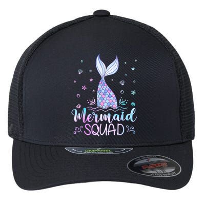 Mermaid Birthday Squad Party Flexfit Unipanel Trucker Cap