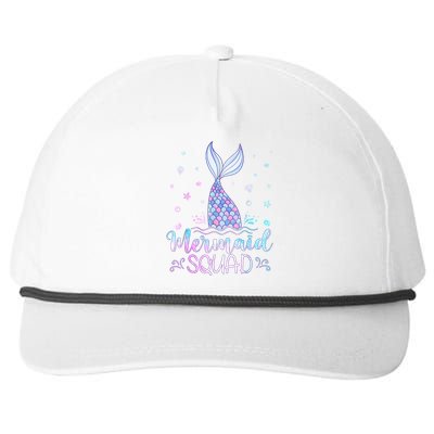 Mermaid Birthday Squad Party Snapback Five-Panel Rope Hat