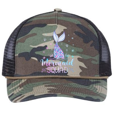 Mermaid Birthday Squad Party Retro Rope Trucker Hat Cap