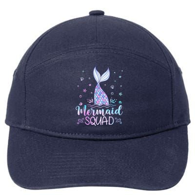 Mermaid Birthday Squad Party 7-Panel Snapback Hat