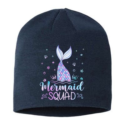 Mermaid Birthday Squad Party Sustainable Beanie