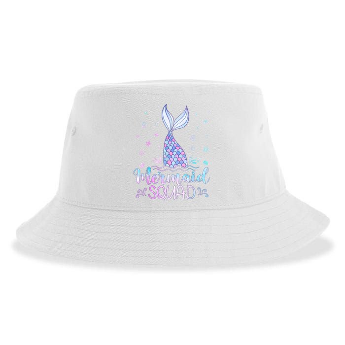 Mermaid Birthday Squad Party Sustainable Bucket Hat