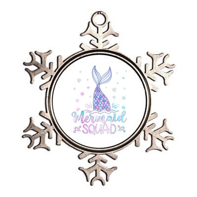 Mermaid Birthday Squad Party Metallic Star Ornament