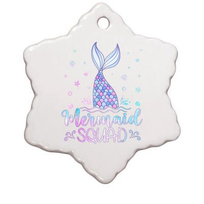 Mermaid Birthday Squad Party Ceramic Star Ornament