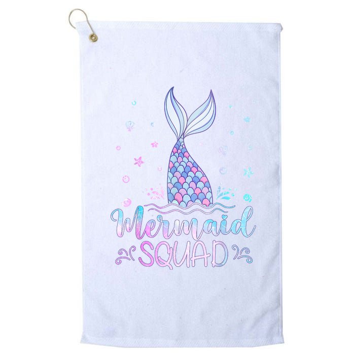 Mermaid Birthday Squad Party Platinum Collection Golf Towel