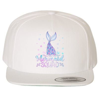 Mermaid Birthday Squad Party Wool Snapback Cap