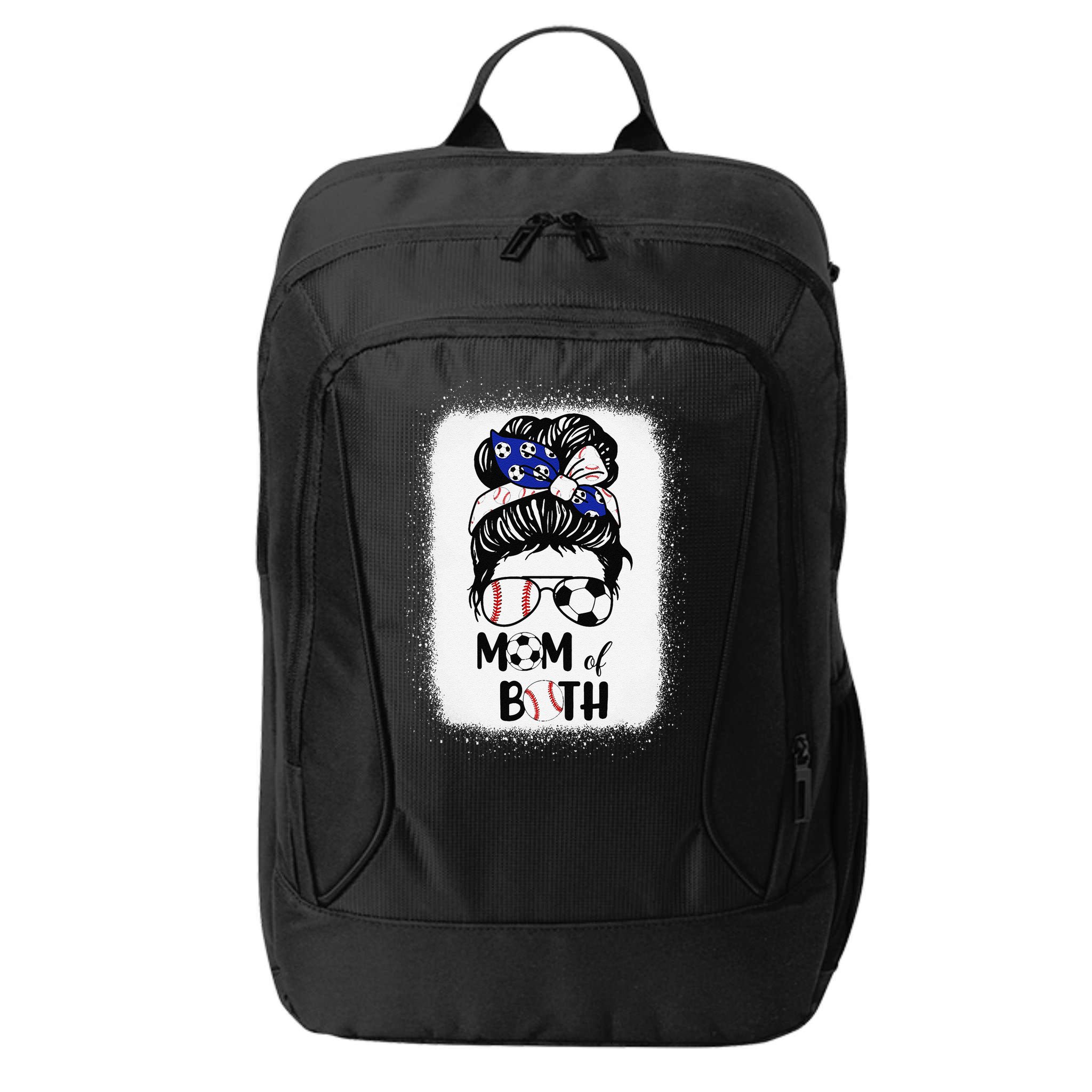 Messy Bun Soccer Mom Baseball Mom Of Both Mothers Day City Backpack