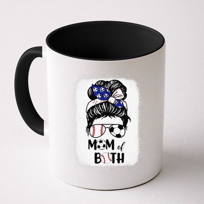 Messy Bun Soccer Mom Baseball Mom Of Both Mothers Day Mug