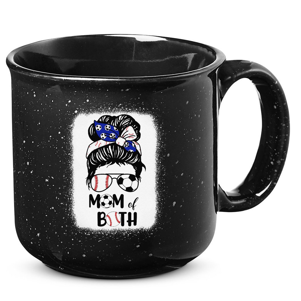 Messy Bun Soccer Mom Baseball Mom Of Both Mothers Day 15oz Campfire Ceramic Mug