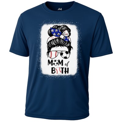 Messy Bun Soccer Mom Baseball Mom Of Both Mothers Day Performance Shirt