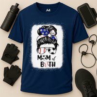 Messy Bun Soccer Mom Baseball Mom Of Both Mothers Day Cooling Performance Crew T-Shirt