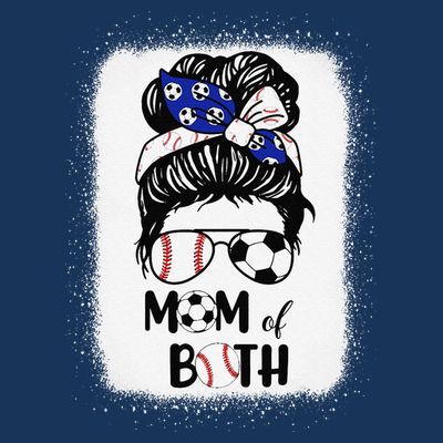 Messy Bun Soccer Mom Baseball Mom Of Both Mothers Day T-Shirt