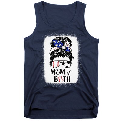 Messy Bun Soccer Mom Baseball Mom Of Both Mothers Day Tank Top